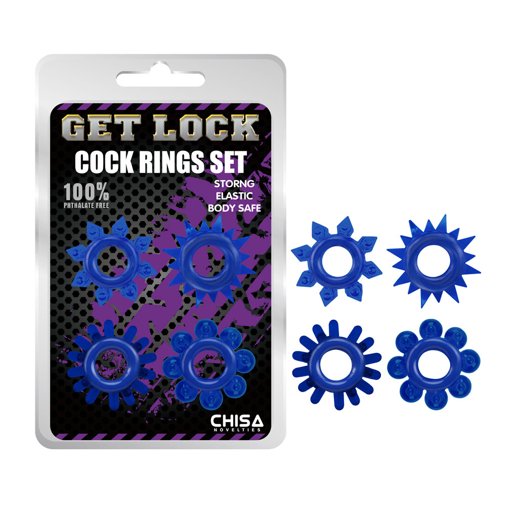 Cock Rings Set-ສີຟ້າ